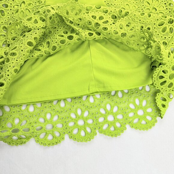 Robbie Bee Women's Mock Neck Sleeveless Tie Back Lime Lace Shift Dress Sz 4 NWT - Picture 8 of 13
